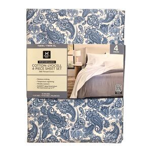 Opulent Paisley/Indigo Blue - Member's Mark Performance Cotton-Lyocell 4-Piece S